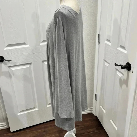 Lane Bryant boxed neck grey pleated sweater long length /lines plus size 22/24 - Picture 4 of 7